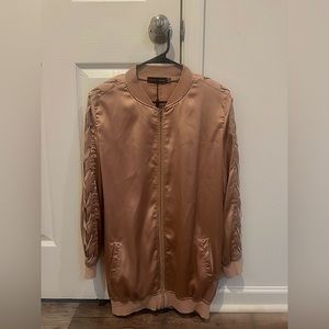 Missguided Rose Gold Varsity Jacket